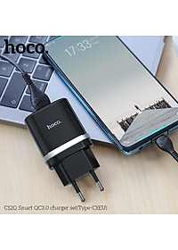 Bộ sạc nhanh Hoco C12Q 18W Type-c Smart hỗ trợ QC3.0 - Hàng chính hãng