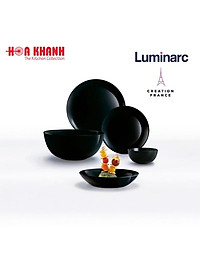 Đĩa Thủy Tinh Luminarc Diwali Đen 25cm - bộ 6 đĩa - P0867