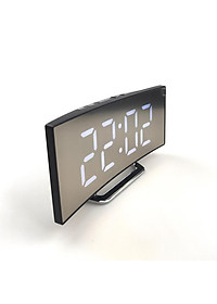 Đồng hồ led để bàn, đồng hồ báo thức điện tử với tính năng night và snooze cao cấp màn hình cong