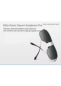 Xiaomi Xiaomi Mijia cổ điển vuông kính mát Pro khung thép không gỉ Nylon ống kính phân cực UV bảo vệ chống lại dầu vết bẩn screwless