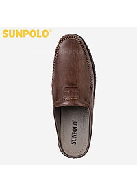 Dép Sục, Dép Sapo Nam Da Bò SUNPOLO SUT327 (Đen, Nâu)