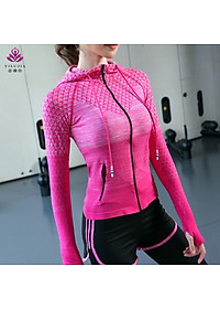 Áo Khoác Thun Nữ Rằn Ri Có Nón Chống Nắng,Tập Thể Thao Ôm Body Siêu Đẹp Mềm Mịn Mỏng Mát