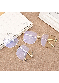 Kính Mát Nam Nữ Mắt Vuông Bản To Kim Loại Chống Nắng UV, Chống Ánh Sáng Xanh Ulzzang Hàn Quốc