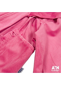 Áo khoác có nón bé gái Hồng Trơn thô nhung. - AICDBGGETCJZ - AIN Closet