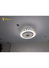 Quạt ỐP Trần Hàn Quốc Trang Trí Phòng Khách Phòng Ngủ 3 Chế Độ Màu Điều Khiển Từ Xa Hẹn Giờ Thông Minh