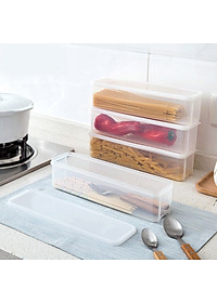 Combo hộp đựng đũa thìa, mỳ ống cất gọn có nắp đậy Sanada 1.3L hàng Made in Japan