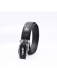 Thắt Lưng Nam Da Cá Sấu Thật KEM Leather [HÀNG CAO CẤP] Dây Nịt Da Cá Sấu Thật Dây Liền Nguyên Con Phần Da Bụng Trơn Màu Đen Cao Cấp KEMTL01 Bảo Hành Chính Hãng 24 Tháng
