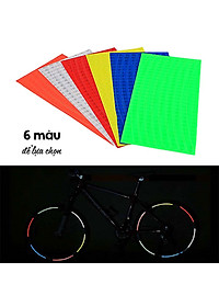 Đề Can Phản Quang Miếng Dán Vành Bánh Xe Đạp Leo Núi Bánh 16 icnh (8 miếng/ bộ)