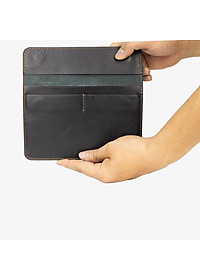 Ví da đăng kiểm đựng giấy tờ xe ô tô P150, 100% da bò thật màu đen, bảo hành 24 tháng thương hiệu Bụi leather