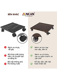 Đế Lót Chậu Cây Có Bánh Xe Cao Cấp ANKAN Hình Vuông Màu Đen 35x35Cm, Tải trọng 150 Kg, Di Chuyển Chậu Cây Nặng Dễ Dàng, Êm Ái