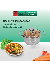 Bộ nồi xửng Fivestar 4 món nắp kính tặng 2 vá canh