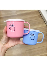 Cốc nhựa uống nước  Nakaya 200ml có nắp silicon mềm - Nội địa Nhật Bản