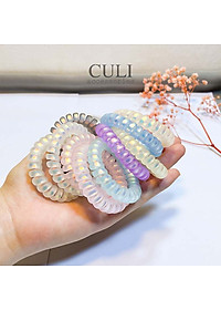 Dây cột tóc lò xo co giãn, nhựa dẻo xoắn nhiều màu xinh xắn - Culi accessories