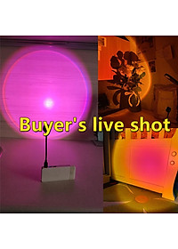 RnnTuu LED USB Hoàng Hôn Đèn Máy Chiếu Trang Trí Nhà Đèn Ngủ Di Động Tâm Trạng Ánh Sáng Cho Tường Phòng Khách Chụp Ảnh Đèn Neon