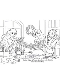 Bộ Sách Tô Màu Khổ Lớn Berbie - 50 Đề Can Bóc Dán Đề Can (Bộ 3 Cuốn)