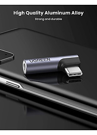 Ugreen UG80384AV154TK Jack chuyển USB type C bẻ góc 90 độ ra 3.5mm Headphone Audio - HÀNG CHÍNH HÃNG