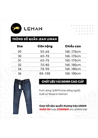 Quần Jean nam Leman xanh trơn JD04 - Slim Form