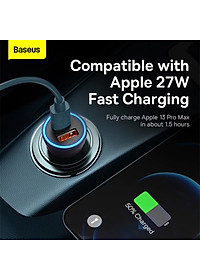 Tẩu Sạc Ô Tô Baseus Golden Contactor Max Dual Fast Charger Car Charger 60W - Hàng Chính Hãng