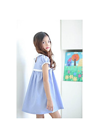 Váy đầm bé gái nhún ngực viền trắng Thương hiệu Kika. Từ 11kg đến 45kg K079