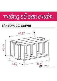 Bàn sofa dáng thấp cho phòng khách SMLIFE Calvin