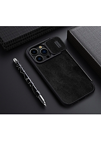 Bao da dành cho iPhone 15 Pro Max, 15 Pro hàng chính hãng Nillkin QIN có nắp trượt bảo vệ camera - Hàng nhập khẩu