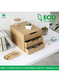 MS02 - 33x26x25.5 cm - Tủ đựng hồ sơ 3 ngăn bằng carton
