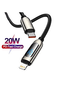 Cáp sạc nhanh tích hợp màn hình LED Baseus Display Fast Charging Data Cable Type-C to IP 20W(CATLSK) - Hàng chính hãng