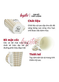 Cốc sứ cao cấp, ly sứ uống nước hoa văn phong cách Châu Âu Smart Cook dung tích 400ML Hàng chính hãng