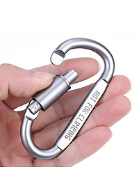 Móc Đa Năng Móc Khóa Nhôm Đi Phượt Carabiner Chữ D Khoá Xoay 8cm
