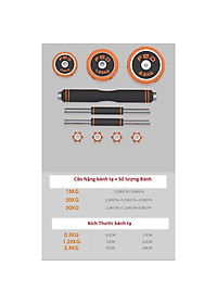 Bộ Tạ Tay Điều Chỉnh Đa Năng 4 IN 1 FED Tạ Gang Mã Niken loại 30kg --- Hàng Chính Hãng