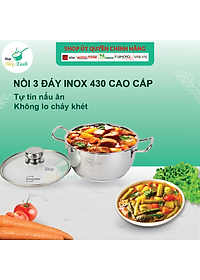 Bộ Nồi Xửng Hấp Quánh Chảo Caro Inox 430 Bếp Từ 3 Đáy 5 Món Fivestar