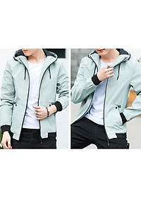 ÁO KHOÁC DÙ NAM 2 LỚP CÓ NÓN -XÁM