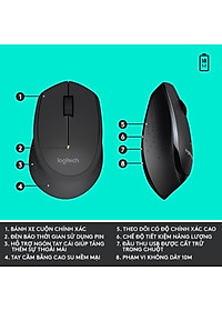 Combo chuột phím không dây Logitech MK345 - 1 đầu thu USB, pin lâu, chống tràn, fullsize - Hàng chính hãng