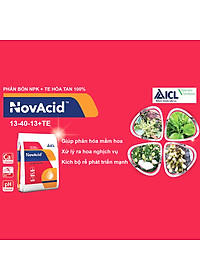  Phân bón hòa tan Isarel 13-40-13+Te không bị lắng cặn trong nước dùng qua hệ thống tưới nhỏ giọt hay tưới phun sương giúp xử lý ra hoa đồng loạt, kích thích ra hoa cho cây