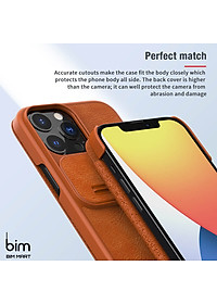 Bao da dành cho iPhone 13 Pro hàng chính hãng Nillkin QIN có nắp trượt bảo vệ camera