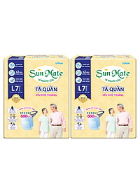 Combo 2 Gói Tã Quần Người Lớn Sunmate Khô Thoáng L7 (7 Miếng/ Gói)