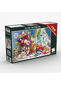 Tranh Xếp Hình Random Cut 750 Mảnh Minh Châu – Cute Kittens (40x60cm)