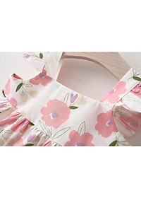 Váy đầm cho bé gái kèm mũ rộng vành xinh xắn, đầm đi biển cho bé từ 8-15kg Easy Baby (SD-3653G)