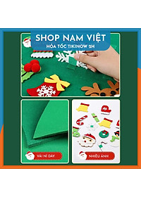 Cây Thông DIY Dán Tường Trang Trí Giáng Sinh (Có Đèn)