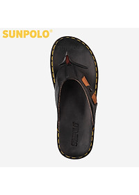 Dép Kẹp Xỏ Ngón Nam Da Bò SUNPOLO KEP026 Đế cao su bền bỉ