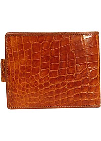 Ví Nam Da Cá Sấu Nút Bấm Huy Hoàng HT2218 (12.5 x 10 cm) - Vàng
