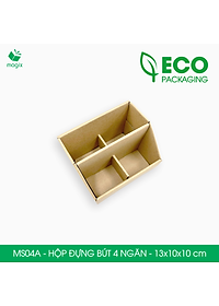 MS04A - Hộp đựng bút 4 ngăn đa năng bằng giấy carton - Kệ đựng bút để bàn
