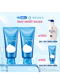 Combo 2 Sữa rửa mặt sạch hoàn hảo ẩm mịn tự nhiên với bọt tơ tằm trắng Senka Perfect Whip 120g số 1 Nhật Bản