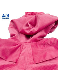 Áo khoác có nón bé gái Hồng Trơn thô nhung. - AICDBGGETCJZ - AIN Closet