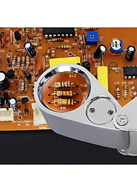 Kính Lúp Mini 30X ️FREESHIP️ Kính Lúp Móc Khóa Có Đèn MG21007 đường kính 21mm ( Soi mạch, soi bản in...)