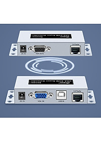 Bộ chuyển đổi vga sang lan 60M (điều khiển chuột USB) DTECH  DT-7044D - Hàng Chính Hãng