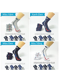 Vớ Tất Thể Thao Cổ Trung Cotton Cao Cấp AS-S201. Dày dặn, mềm mại, kháng khuẩn khử mùi, không hôi chân.  4 màu: Trắng, Đen, Xanh, Xám