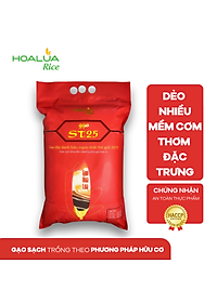 Gạo ST25 Hoa Lúa túi 5kg - Dẻo nhiều, mềm cơm, hương thơm đặc trưng