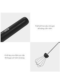 Máy đánh trứng đánh bọt cafe cầm tay mini Lebenlang LBL4588, 2 tốc độ, sạc pin usb tiện dụng - hàng chính hãng