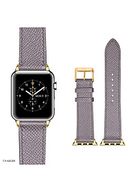 Dây Đồng Hồ Apple Watch 49mm 45mm 44mm 42mm, Chất Liệu Da Bê EPSOM Thảo Mộc Cao Cấp, Nhập Khẩu Từ Châu Âu, Dây Đeo Phong Cách Hiện Đại và Sang Trọng, Tương Thích Các Phiên Bản Series Ultra2/Ultra/SE2/SE/10/9/8/7/6/5/4/3/2/1